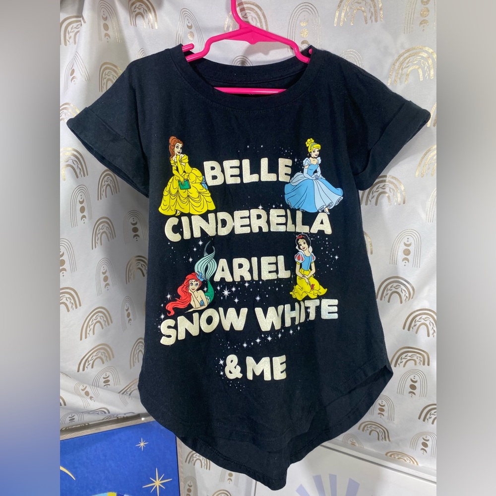 Disney Black T-Shirt with Princesses